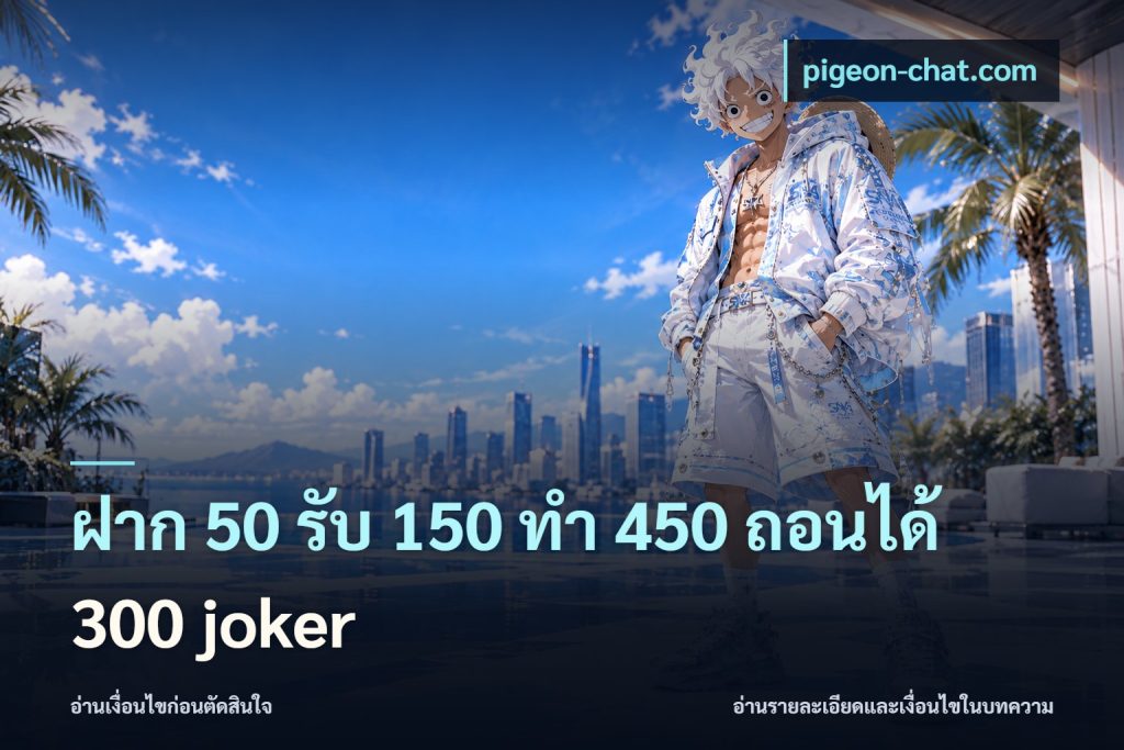 ฝาก 50 รับ 150 ทํา 450 ถอนได้ 300 joker
