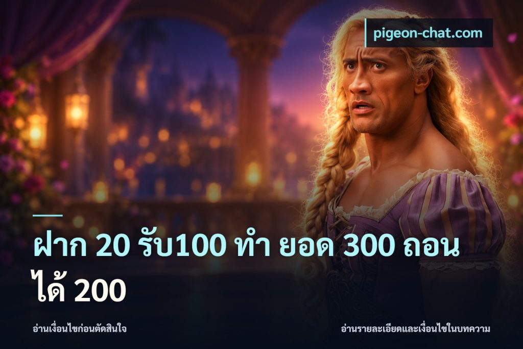 ฝาก 20 รับ100 ทํา ยอด 300 ถอนได้ 200