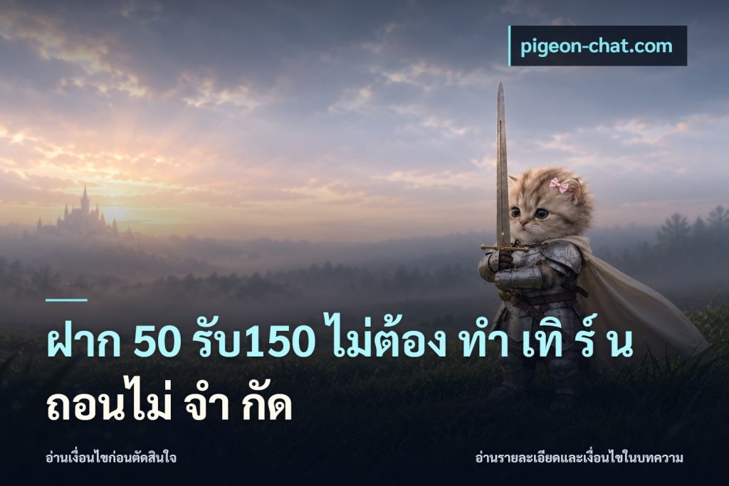 ฝาก 50 รับ150 ไม่ต้อง ทํา เทิ ร์ น ถอนไม่ จํา กัด