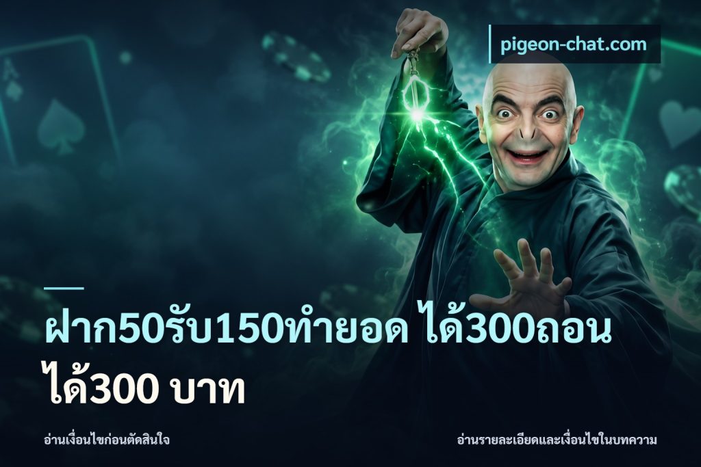 ฝาก50รับ150ทํายอด ได้300ถอนได้300 บาท
