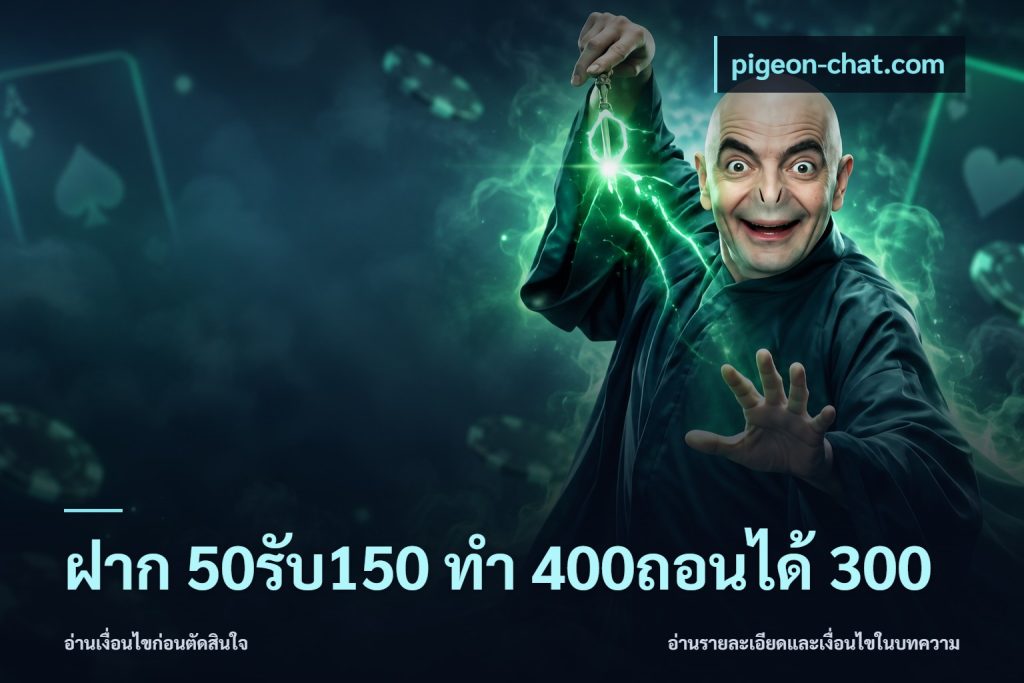 ฝาก 50รับ150 ทํา 400ถอนได้ 300