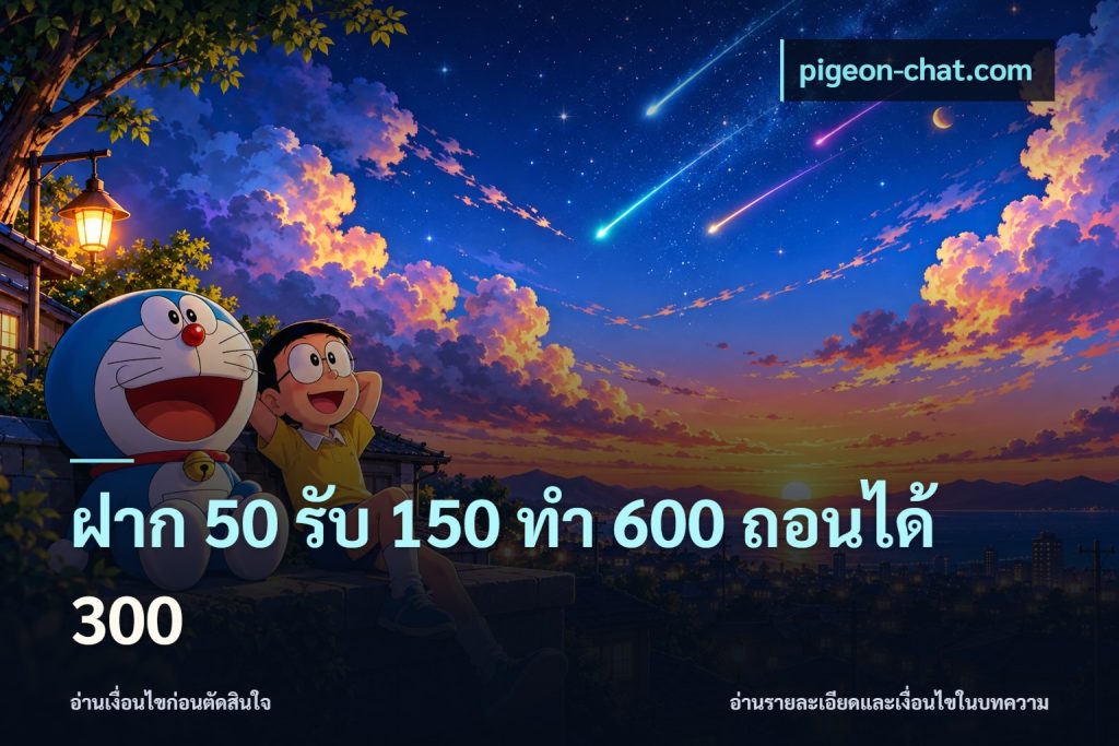 ฝาก 50 รับ 150 ทํา 600 ถอนได้ 300