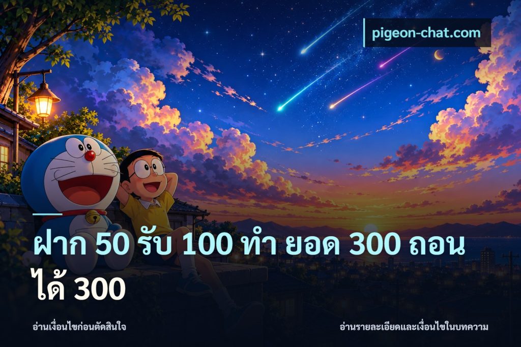 ฝาก 50 รับ 100 ทํา ยอด 300 ถอนได้ 300