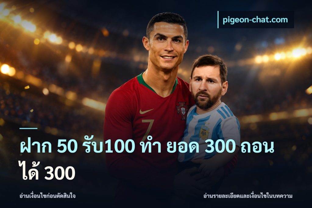 ฝาก 50 รับ100 ทํา ยอด 300 ถอนได้ 300