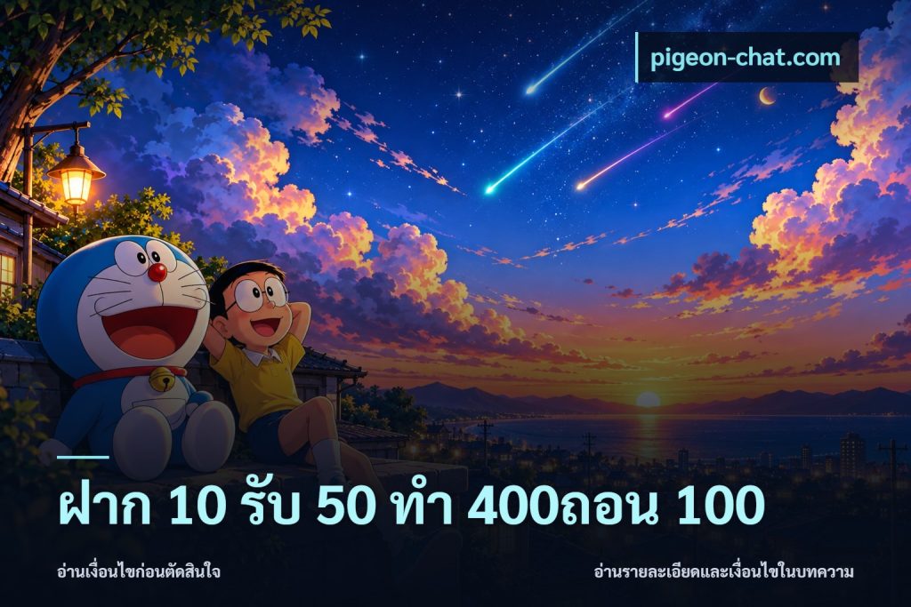 ฝาก 10 รับ 50 ทํา 400ถอน 100