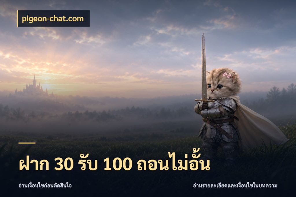 ฝาก 30 รับ 100 ถอนไม่อั้น เครดิตกับรูปแบบโปรที่ตรงใจ กับ pigeon-chat.com