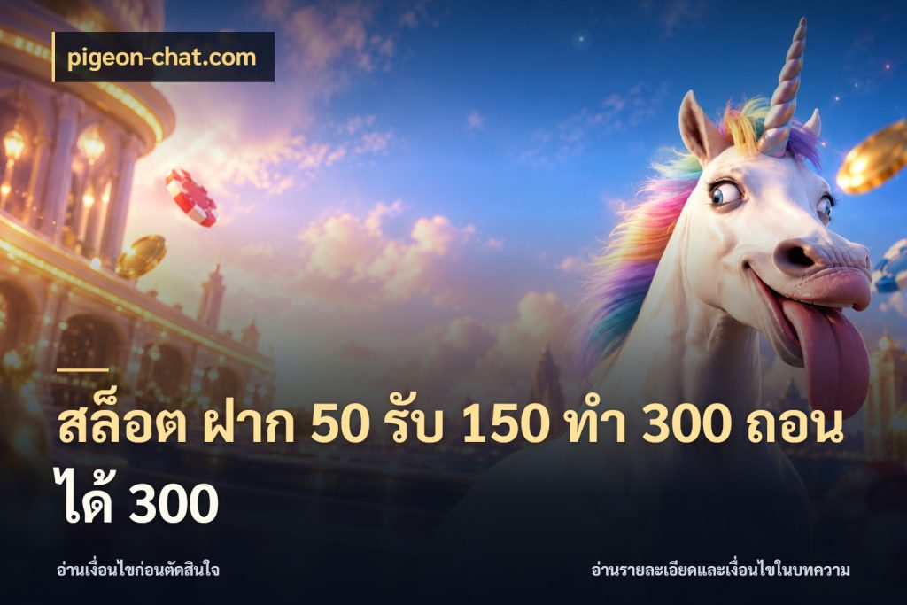 สล็อต ฝาก 50 รับ 150 ทํา 300 ถอนได้ 300 จับคู่โบนัสกับสไตล์เกมที่ชอบ สไตล์ pigeon-chat.com