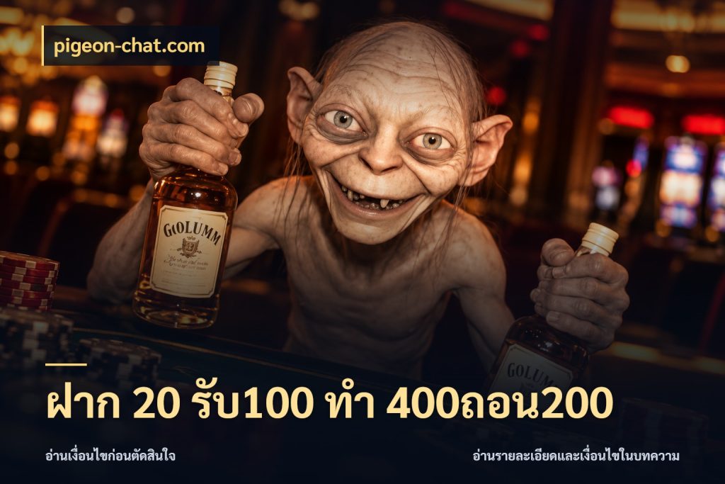 ฝาก 20 รับ100 ทํา 400ถอน200 เครดิตกับรูปแบบโปรที่ตรงใจ กับ pigeon-chat.com