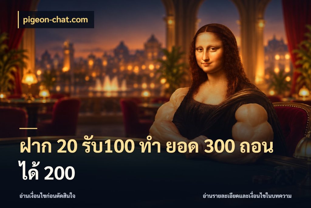ฝาก 20 รับ100 ทํา ยอด 300 ถอนได้ 200 สีสันของโปรฝากและยอดรับ สไตล์ pigeon-chat.com