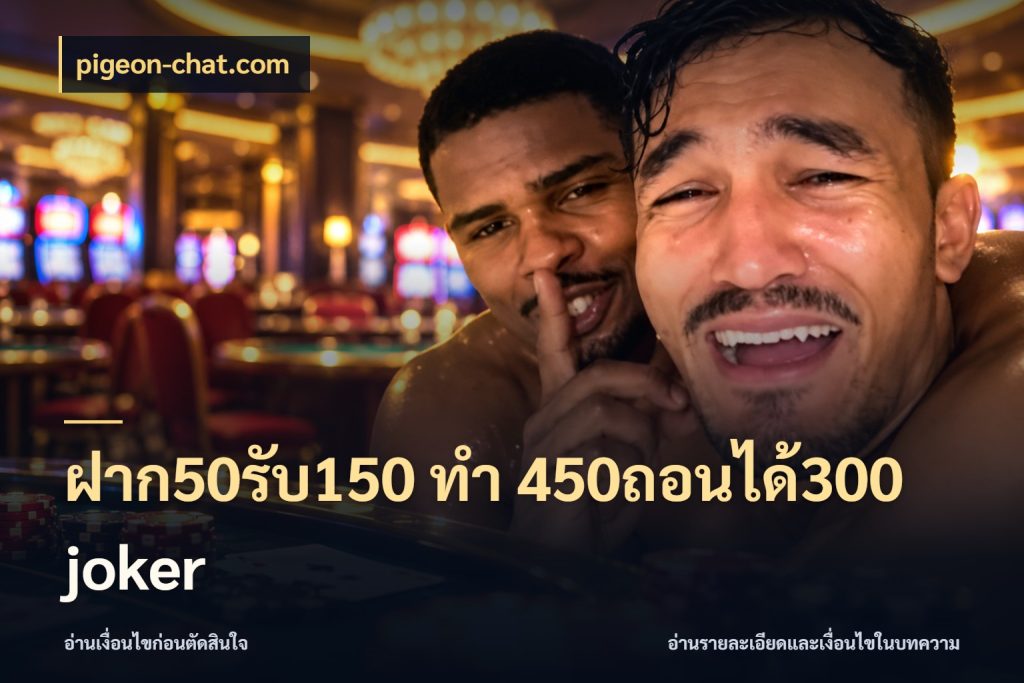 ฝาก50รับ150 ทํา 450ถอนได้300 joker สีสันของโปรฝากและยอดรับ ในมุม pigeon-chat.com