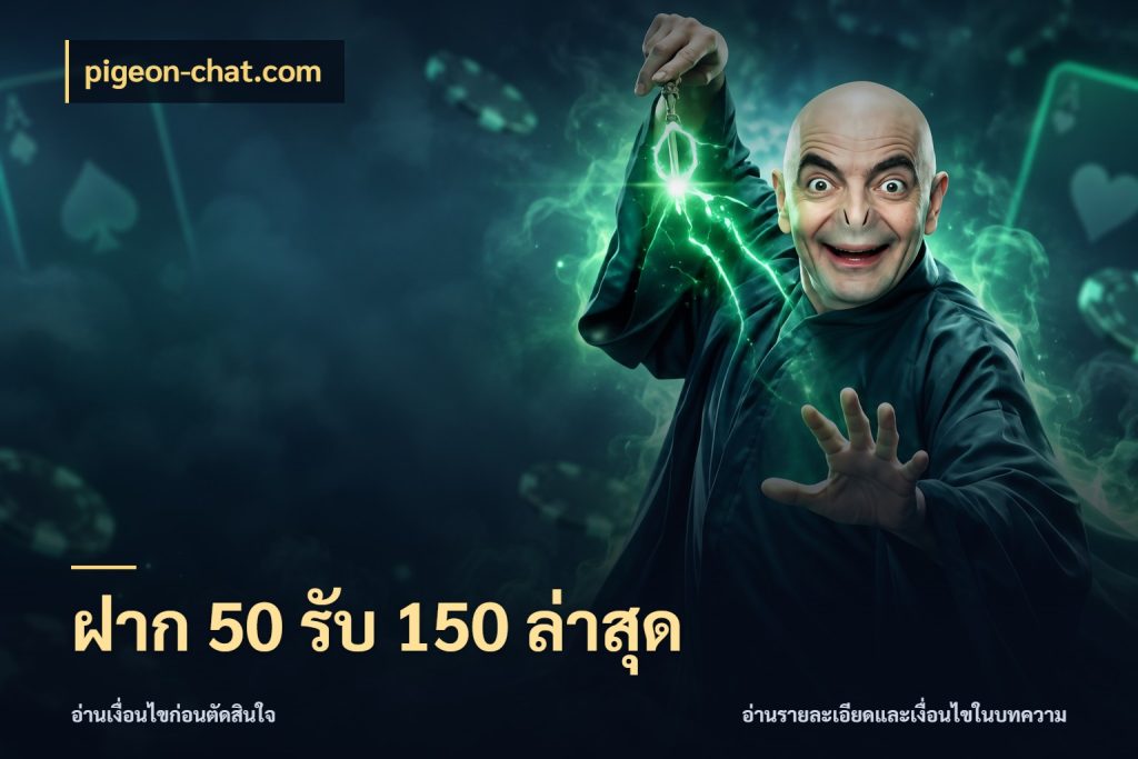 ฝาก 50 รับ 150 ล่าสุด เปิดมุมโปรให้เข้ากับเกมแนวโปรด ในมุม pigeon-chat.com