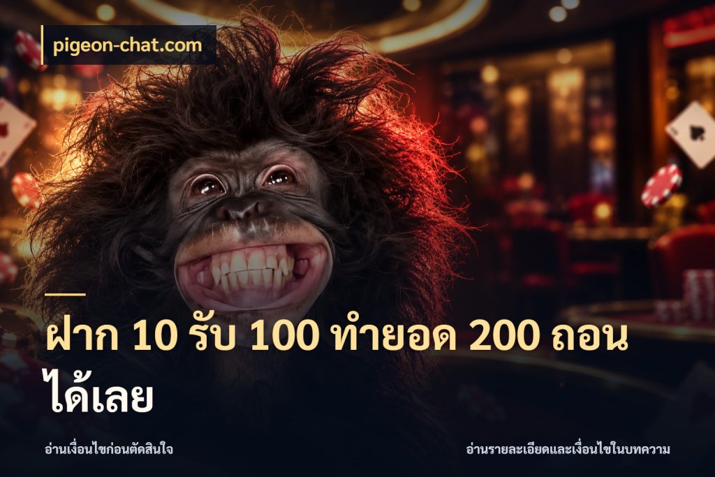 ฝาก 10 รับ 100 ทํายอด 200 ถอนได้เลย โปรยอดรับที่สายเกมสนใจ สไตล์ pigeon-chat.com