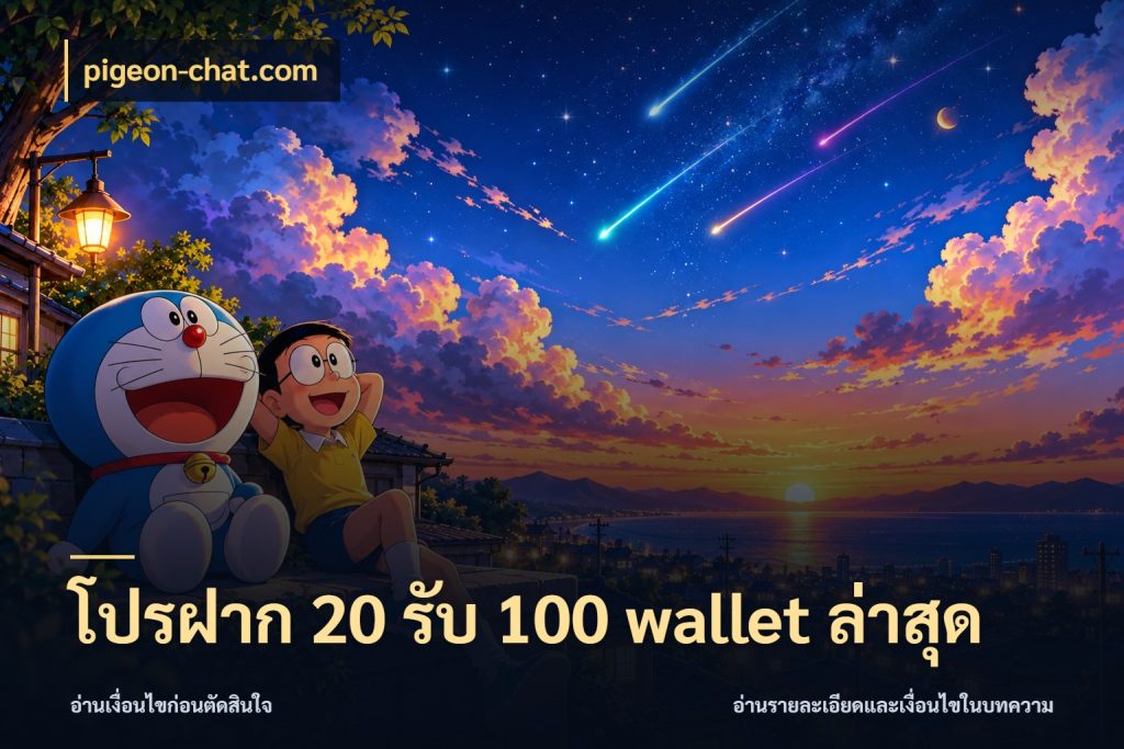 โปรฝาก 20 รับ 100 wallet ล่าสุด โปรกับเกมที่ชอบเลือกให้ตรงสไตล์ ในมุม pigeon-chat.com