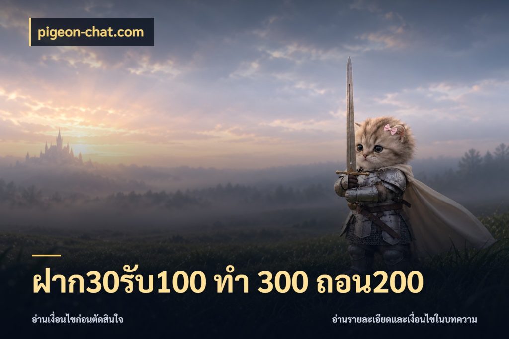 ฝาก30รับ100 ทํา 300 ถอน200 สีสันของโปรฝากและยอดรับ กับ pigeon-chat.com