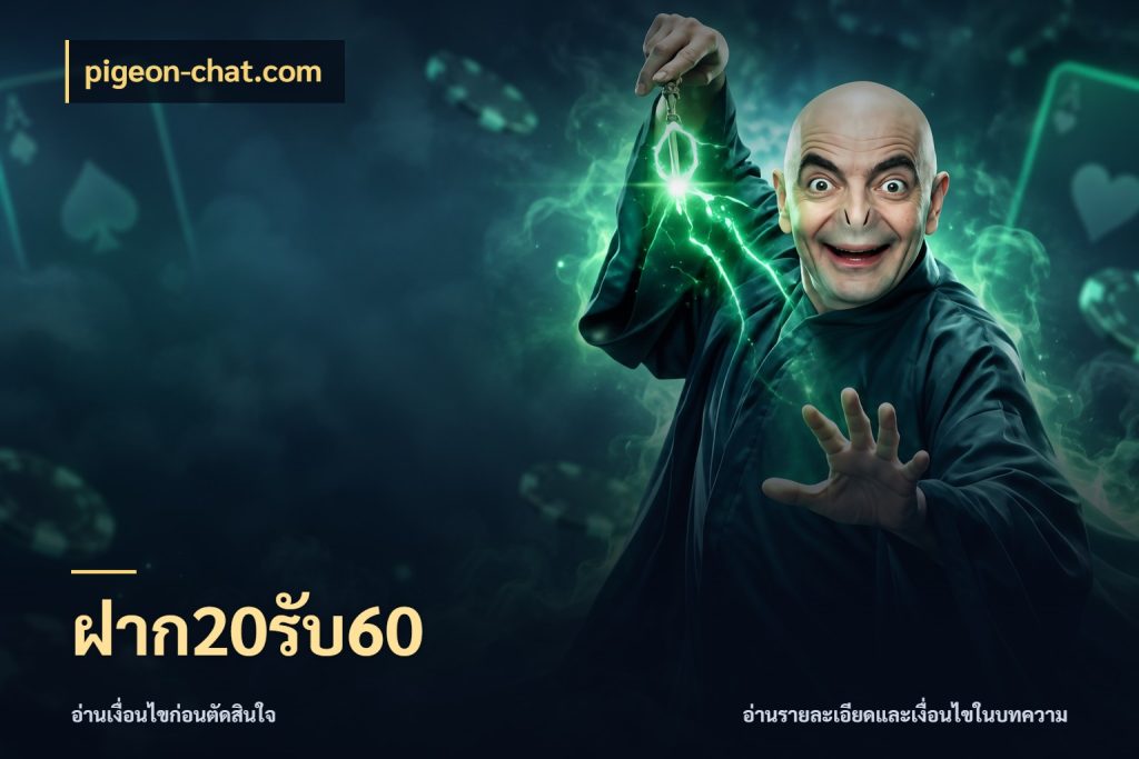 ฝาก20รับ60 รูปแบบโบนัสกับสิทธิ์ของสายเกม ในมุม pigeon-chat.com