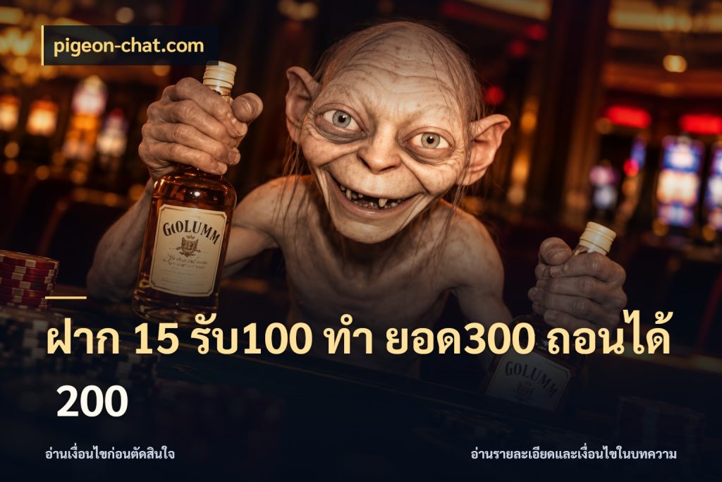ฝาก 15 รับ100 ทํา ยอด300 ถอนได้ 200 เครดิตกับรูปแบบโปรที่ตรงใจ ในมุม pigeon-chat.com