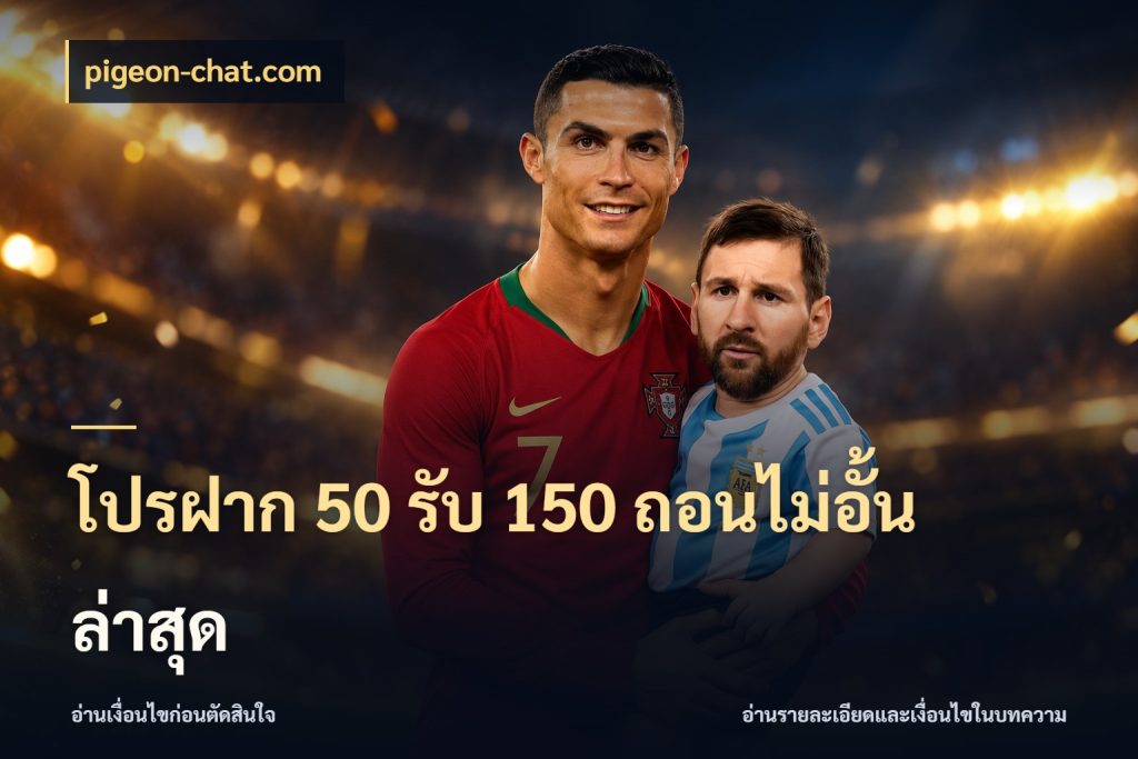 โปรฝาก 50 รับ 150 ถอนไม่อั้น ล่าสุด เครดิตกับรูปแบบโปรที่ตรงใจ กับ pigeon-chat.com