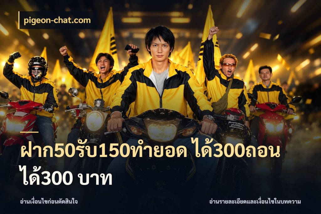 ฝาก50รับ150ทำยอด ได้300ถอนได้300 บาท ยอดฝากและยอดรับในมุมของคนชอบลุ้น ในมุม pigeon-chat.com