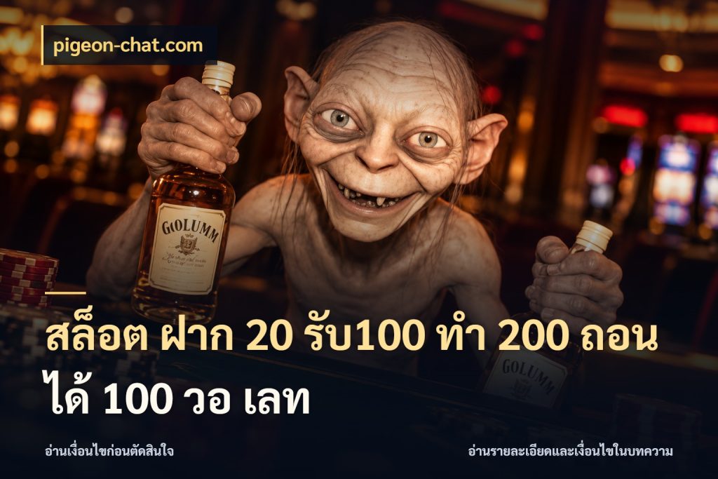 สล็อต ฝาก 20 รับ100 ทํา 200 ถอนได้ 100 วอ เลท โปรกับเกมที่ชอบเลือกให้ตรงสไตล์ กับ pigeon-chat.com