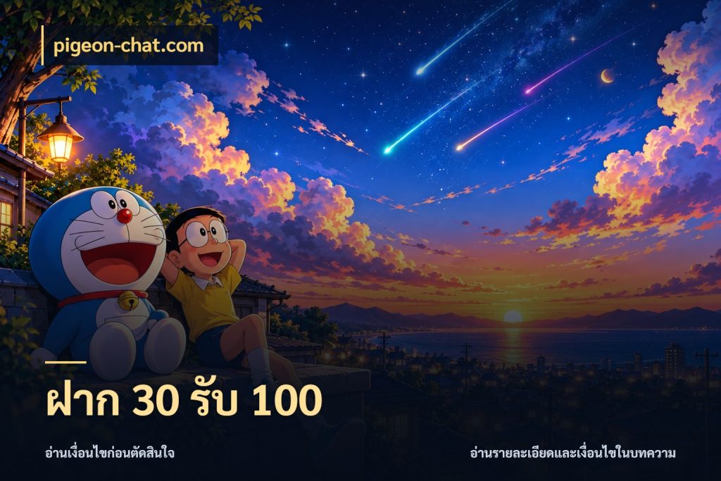 ฝาก 30 รับ 100 รูปแบบโบนัสกับสิทธิ์ของสายเกม ในมุม pigeon-chat.com