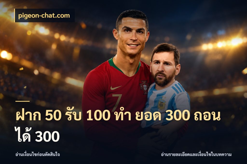ฝาก 50 รับ 100 ทํา ยอด 300 ถอนได้ 300 pigeon-chat.com โปรยอดรับที่สายเกมสนใจ