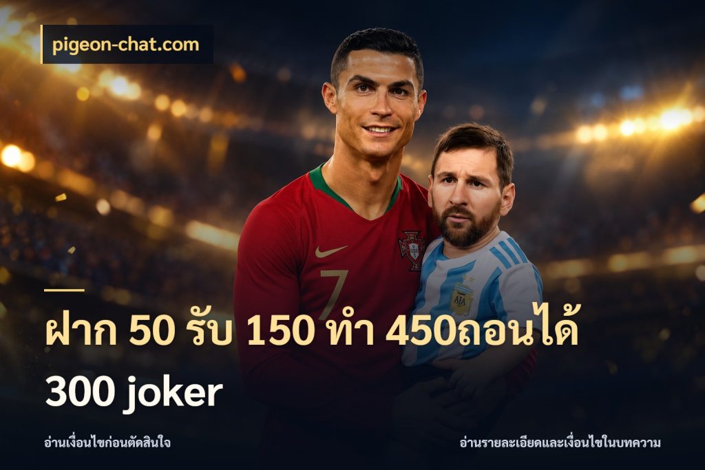 ฝาก 50 รับ 150 ทํา 450ถอนได้ 300 joker pigeon-chat.com จับประเด็นยอดรับก่อนเลือกความสนุก