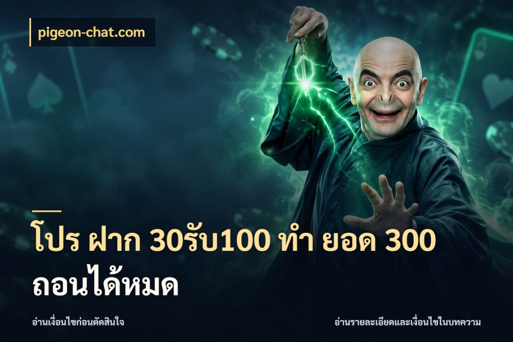 โปร ฝาก 30รับ100 ทํา ยอด 300 ถอนได้หมด สายโบนัสเลือกจังหวะสนุกได้อย่างไร สไตล์ pigeon-chat.com